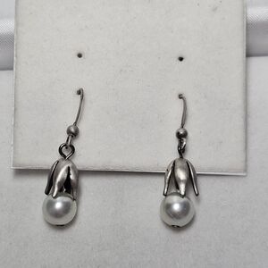 F.A.C Sterling Silver Pearl Drop Earrings